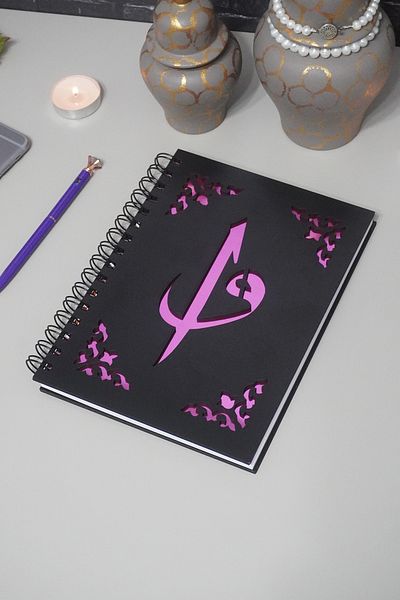 markcat Elif Vav Black Wooden Cover Notebook - Agenda - Diary - Religious Unlined Notebook - A5 Notebook -