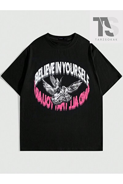 Tarzsokak Tricou cu grafică cu porumbei și litere Street Life pentru bărbați