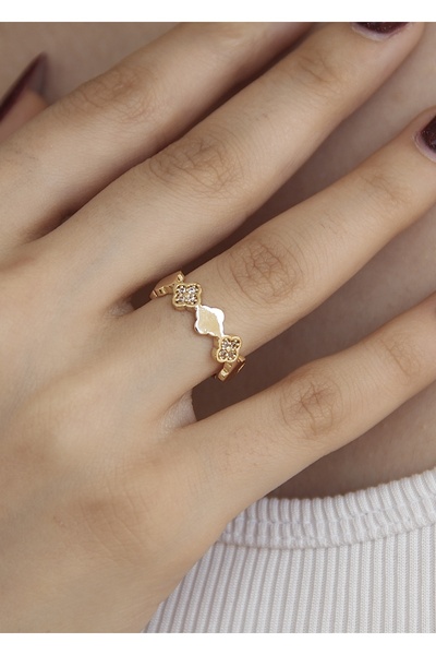 milove خاتم حجر نسائي ذهبي