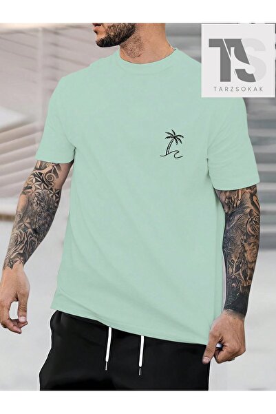 Tarzsokak Tricou cu imprimeu tropical pentru bărbați RSRT