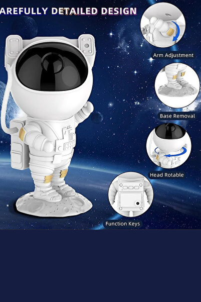 GİLLİ STORE Astronot Projektör Gece Masa Lambası Galaxy Gökyüzü Star Projeksiyon Kumandalı Samanyolu Aydınlatma