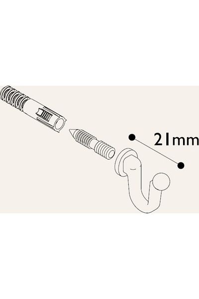 Gürçay Hardware Hook Hanger with Screw Polished Chrome 4 Pieces