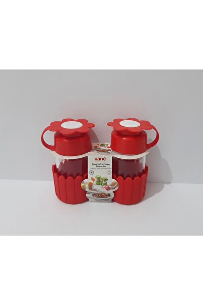 renkli çiçekler Tuzluk Baharatlık Seti 2 Li Plastik Kapaklı Cam Set