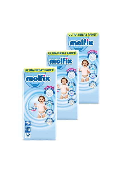 Molfix Baby Diapers Ultra Opportunity Package Size 6 186 Pcs