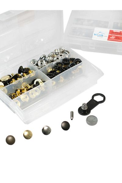 Klinkshop 15 Mm Thick Coat Snap-Mixed Metallic Colors with Hammer Application Apparatus Kit - 60 Pieces