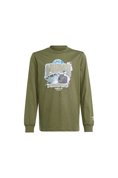adidas Μακρυμάνικο Παιδικό Casual T-Shirt IR9772 Χακί