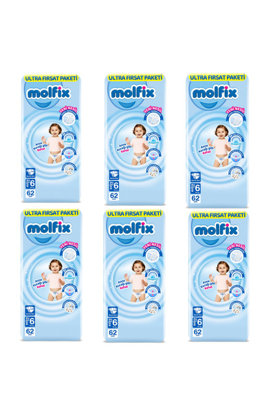 Molfix Bebek Bezi Ultra Fırsat Paketi 6 Numara 372'li