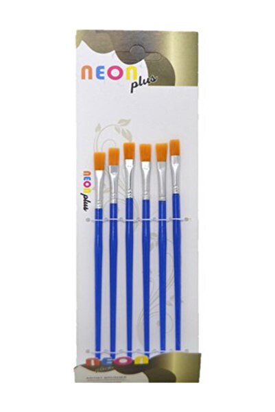 NEON PLUS Akrilik Fırça, Guaj Fırça, Sulu Boya Fırça 6 Adet Sanatsal Boyama