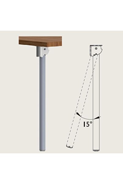 Gürçay Folding Table Leg 11.503 1 Piece Polished Chrome