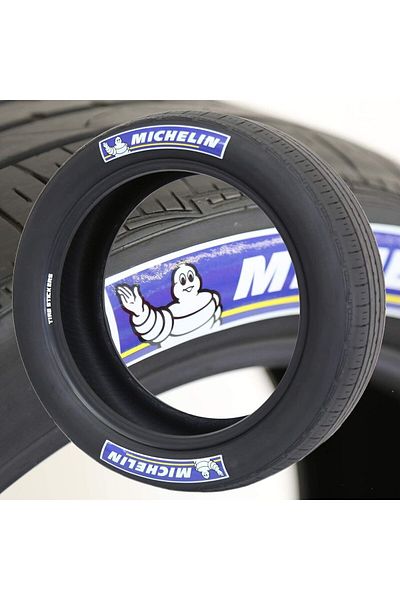 bombtire Michelin New Model Blue White Large Size 3.2 Cm Tire Lettering - 4 Pieces of Tire Labels