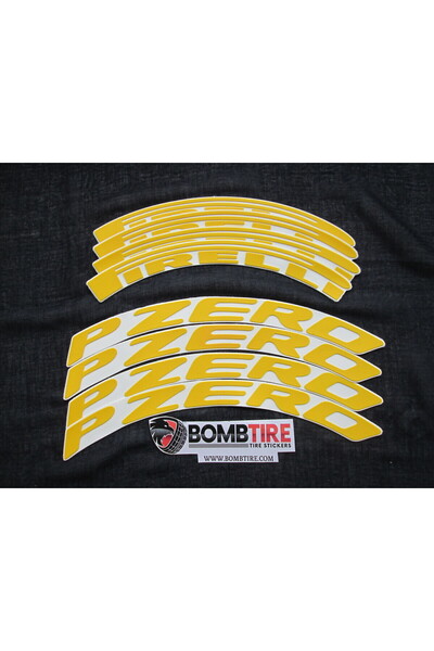 bombtire Çift Renk Lastik Yazısı Motosiklet & Araç Jant Yazısı Şerit Sticker ...