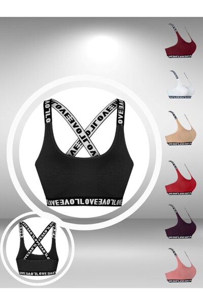 ŞahTan Love Lastikli Çapraz Askılı Sporcu Sütyen