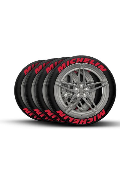 bombtire Michelin Red Tire Lettering - 2.5 Cm, 8 Pieces, Motorcycle and Car Product