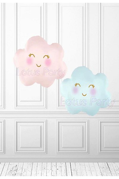 LOTUS PARTY 1 Piece Cute Clouds Blue Cloud Foil Balloon Gender Reveal Hospital Room Ornament