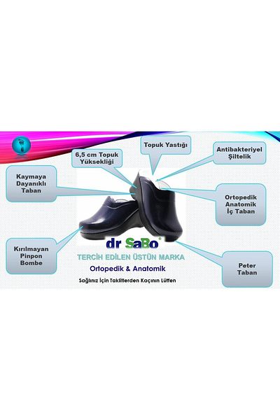 DR SABO شبشب سابو من الجلد ذو الكعب العالي باللون الأزرق الداكن