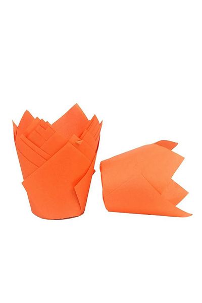 Trend Hediye Sepeti 200 Classic Tulip Capsules Orange Muffin Cake Molds, Tulip