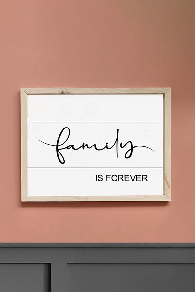Wooden Factory ''Family Is Forever'' Οικογένεια, Forever Written Ξύλινο Πλαίσιο Πίνακας