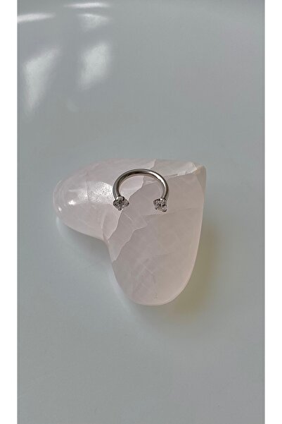 WiLi Çelik Septum Piercing Gümüş Renk Smile Piercing Tektaş Helix Piercing 8mm