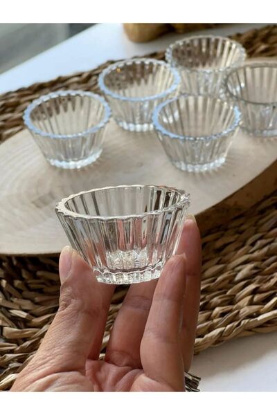 Fırsat Sende 6 Adet Cam Mini Sosluk Reçellik Lokumluk Kahve Yanı Ikram Tabağı