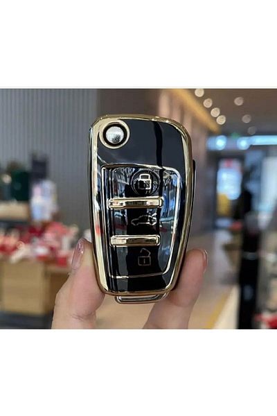 EBG İSTANBUL Audi A1-a7 Nano Key Protection Case - Black Gold Color