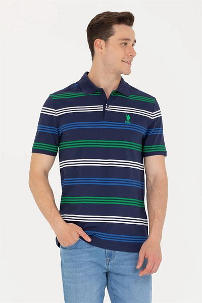U.S. Polo Assn. Men's Navy Blue Polo Neck T-Shirt U.S. Polo Assn