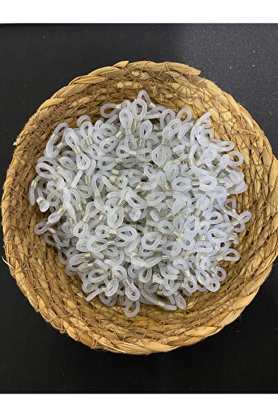 Deevy Gözlük Klips İpi Askı Silikon Aparatı 5 Çift(10Ad) Şeffaf Gümüş Telli