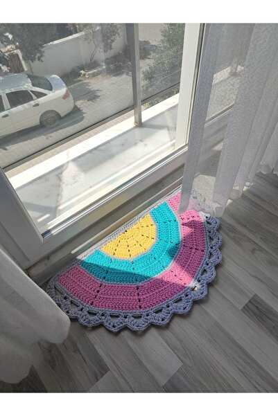 Yoran Büfe Hediyelik Covoraș pentru balcon/ușă, 100% tricotat manual, 90X45 cm