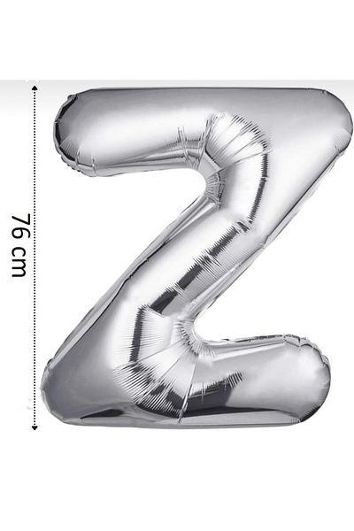 Yogi parti Z letter Gray Silver Foil Balloon 34”76cm Helium Compatible flying balloon