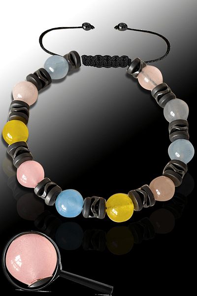Tesbih Atölyesi Certified Aquamarine, Pink Quartz, Morganite Stone Bracelet - Adjustable