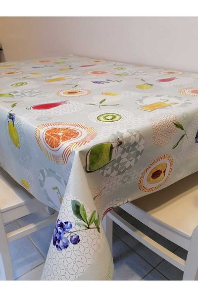 Başak Ev Tekstili Pânză uleioasă din PVC cu fibre - Față de masă ștergabilă cu model