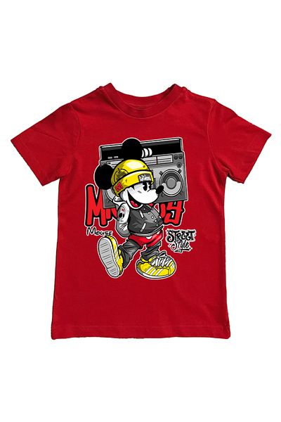Mickey Mouse pj masks printed cotton combed fabric summer children's T-shirt
