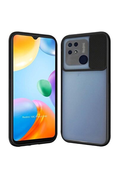 Fibaks Xiaomi Redmi 10C - Poco C40 Uyumlu Kılıf Sürgülü Kamera Korumalı Ultra İnce Renkli Kapak