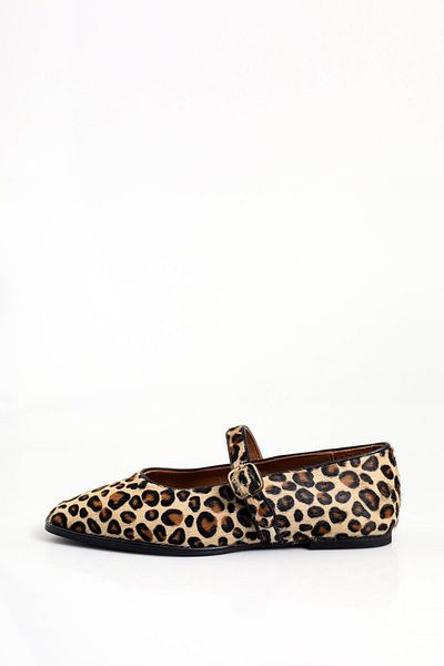 5in1Canpolat Leopard Foal Feather Ballerinas 23438