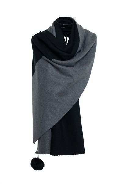 CASHMERE AND SİLK MAWLANA Cashmere Plain Double Color Shawl