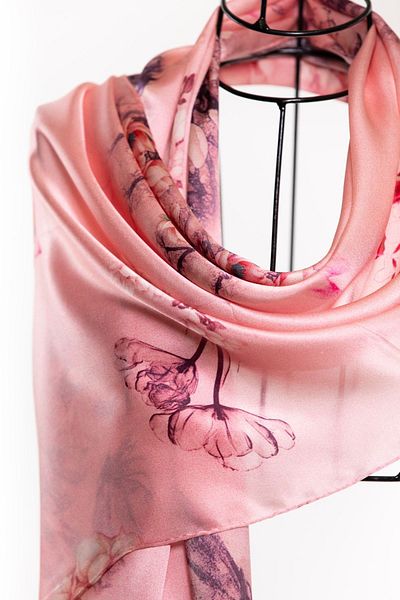 CASHMERE AND SİLK MAWLANA Şal 100% mătase (53X170)