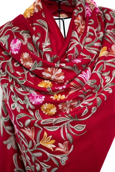 CASHMERE AND SİLK MAWLANA Modal Kaşmir Nakışlı Şal