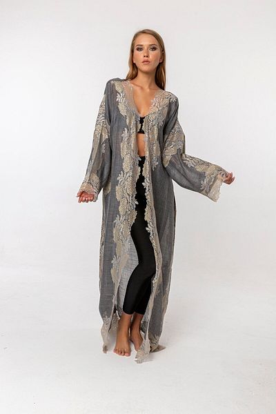 CASHMERE AND SİLK MAWLANA French Lace Lourx Abaya