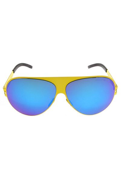 Angel Eyes UV400 Protection Yellow Frame Blue Mirrored Glass Snowboard/Ski Glasses