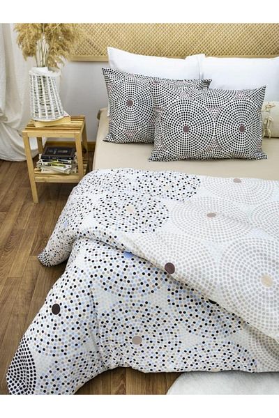 HOMENUP Set cuvertură de pilota dublă 160x200 100% bumbac 63 fire cu model