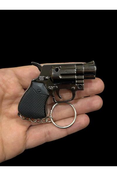 Bin Hediye SİYAH MİNİ TABANCA ANAHTARLIKLI PÜRMÜZLÜ ÇAKMAK 709668