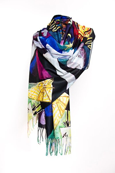 CASHMERE AND SİLK MAWLANA Şal imprimat din caşmir modal