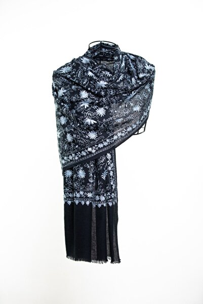 CASHMERE AND SİLK MAWLANA Şal din piatră brodat din mătase de caşmir