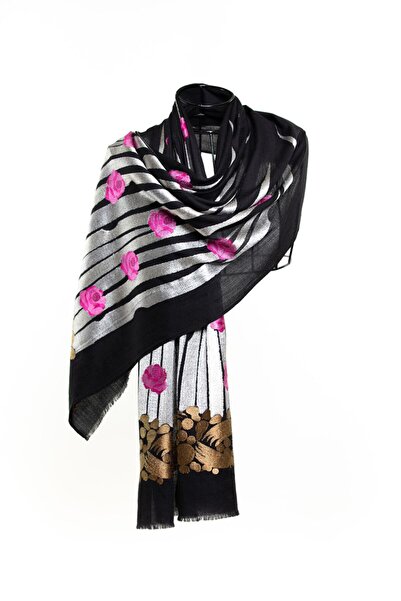 CASHMERE AND SİLK MAWLANA Şal brodat din catifea