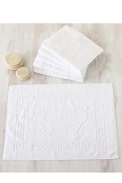 S&R 6 Pieces 50X70 cm White Hotel Foot Towel 250Gram