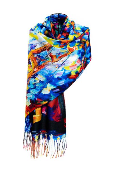 CASHMERE AND SİLK MAWLANA Şal imprimat din caşmir modal