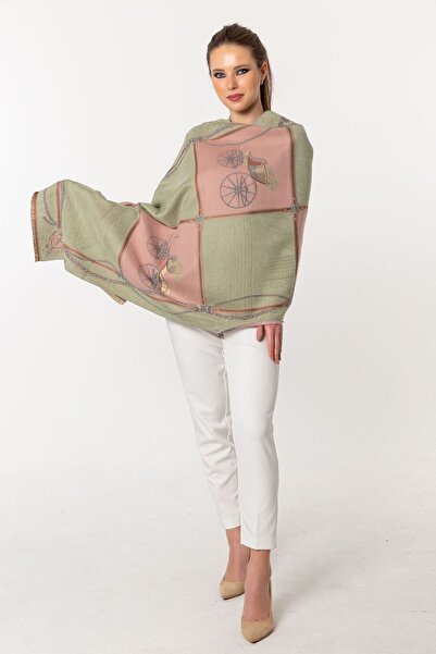 CASHMERE AND SİLK MAWLANA 90% modal + 10% cașmir imprimat șal