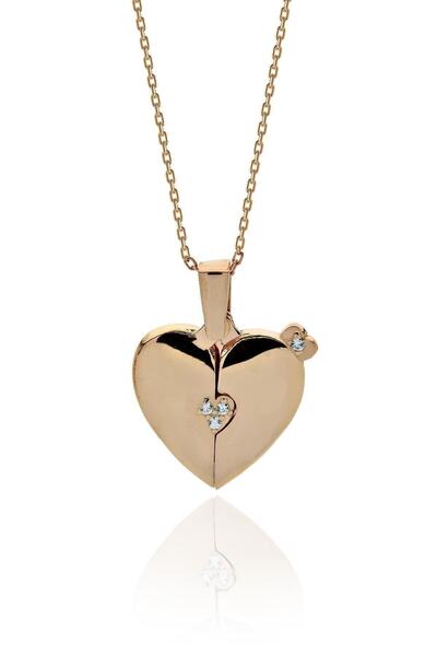 KAR DİAMOND 925 Ayar Gümüş Rose Kaplama Özel Isimlik Kolye