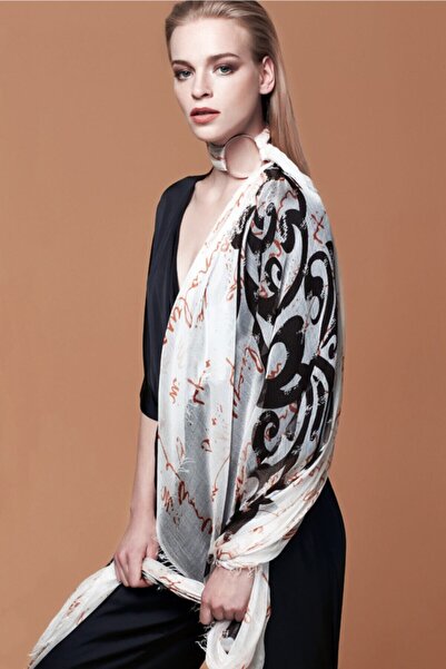 CASHMERE AND SİLK MAWLANA Σάλι με κομμένες ίνες