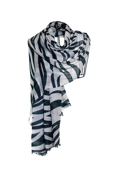 CASHMERE AND SİLK MAWLANA B,b Cashmere Printed (Zebra) Shawl