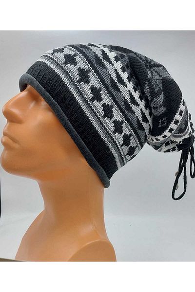 GONCA ŞAPKA Drawstring Luxury Fleece Beanie-Neck Collar
